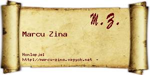 Marcu Zina névjegykártya